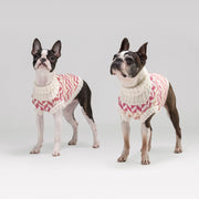 Herringbone Alpaca Wool Dog Sweater in Pink Rose