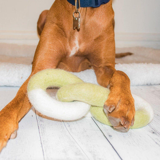 Natural Felt Link Dog Toy in Lilac Purple