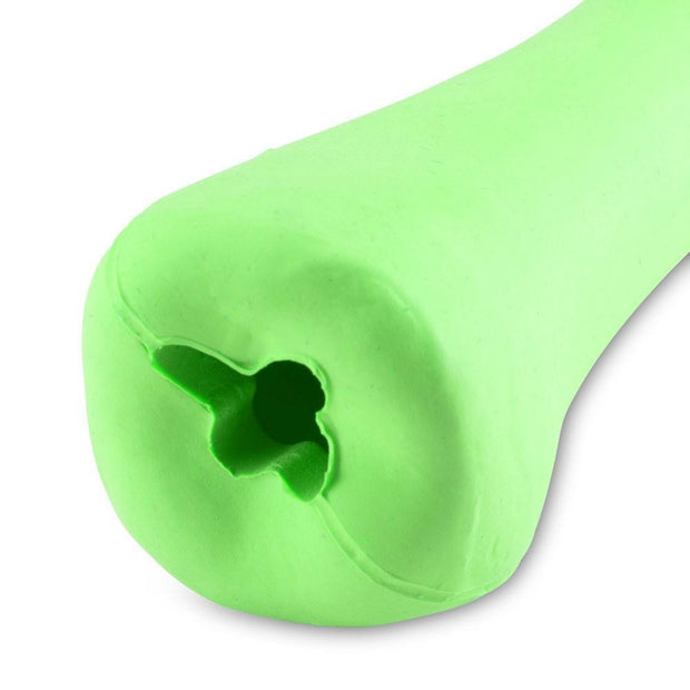 Natural Rubber Dog Bone in Lime Green