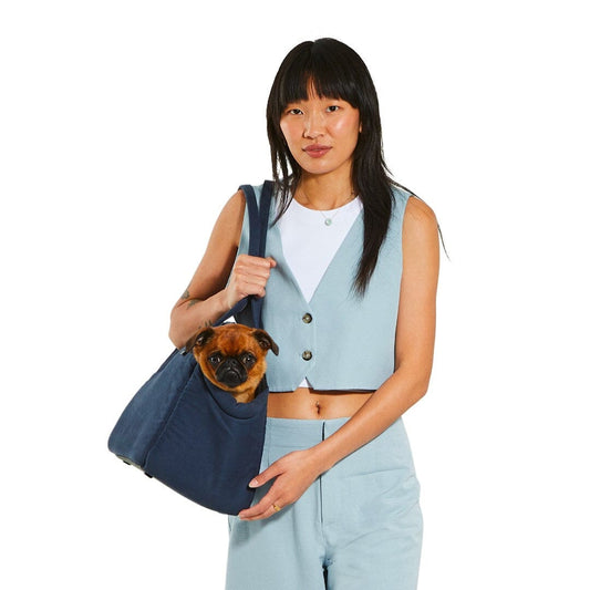 The Everyday Dog Carrier Bag in Navy Blue Canvas