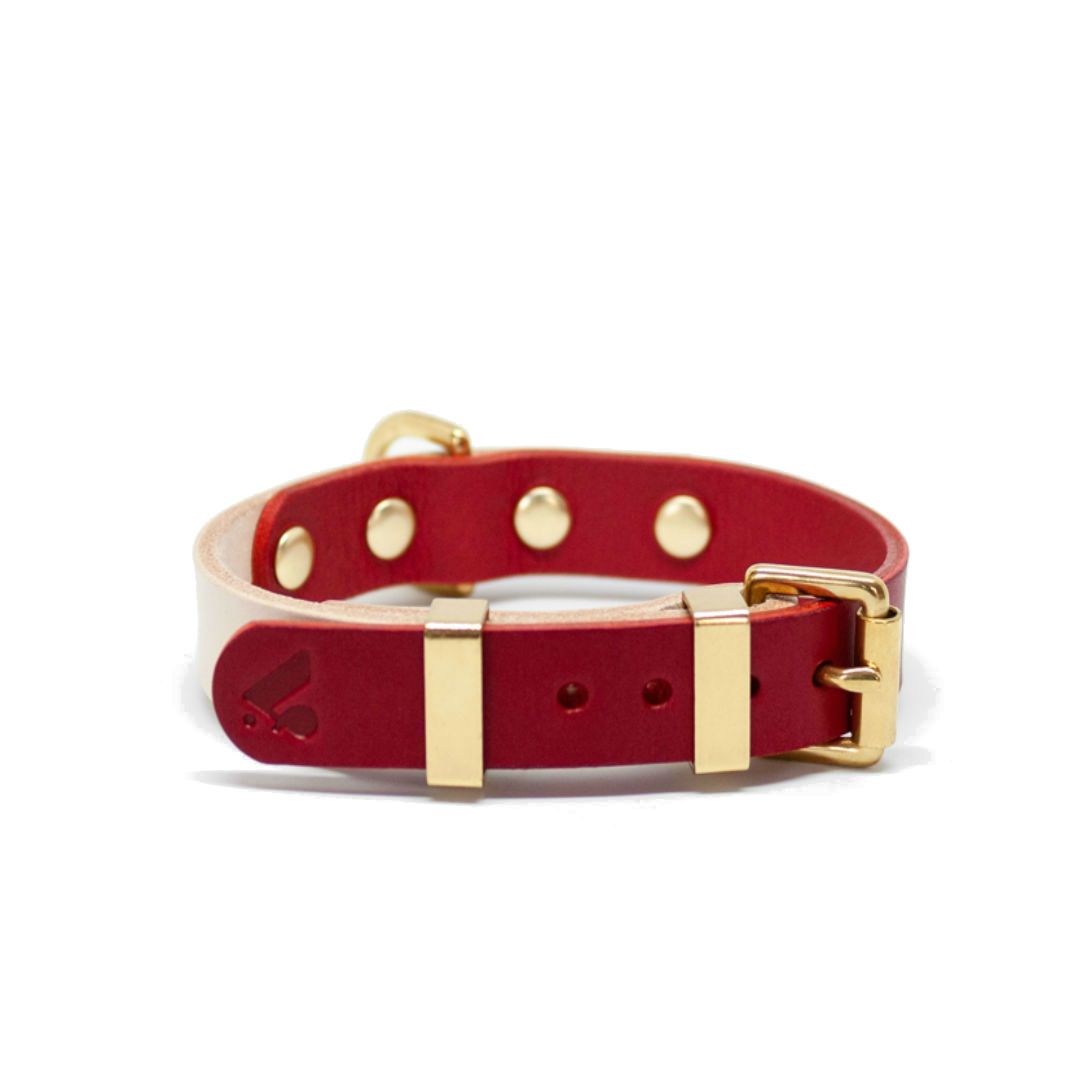 Two-Tone Leather Collar in Black and Brown - This Dog's Life