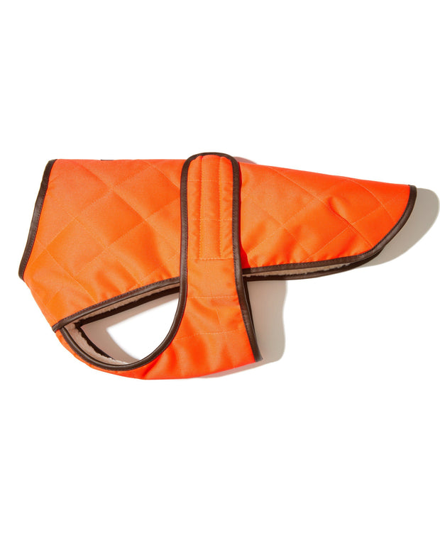 Quilted Water-Resistant Vest with Berber Fleece in Pumpkin Orange