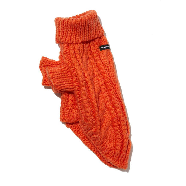 Wool Dog Sweater in Orange Carrot - This Dog's Life