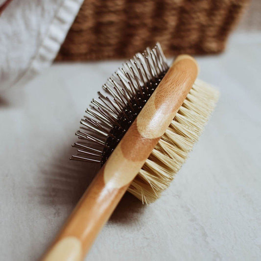 Double-Sided Dog Brush Made of Plant Fibers