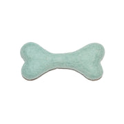 Organic Wool Dog Bone Toy in Aqua Blue