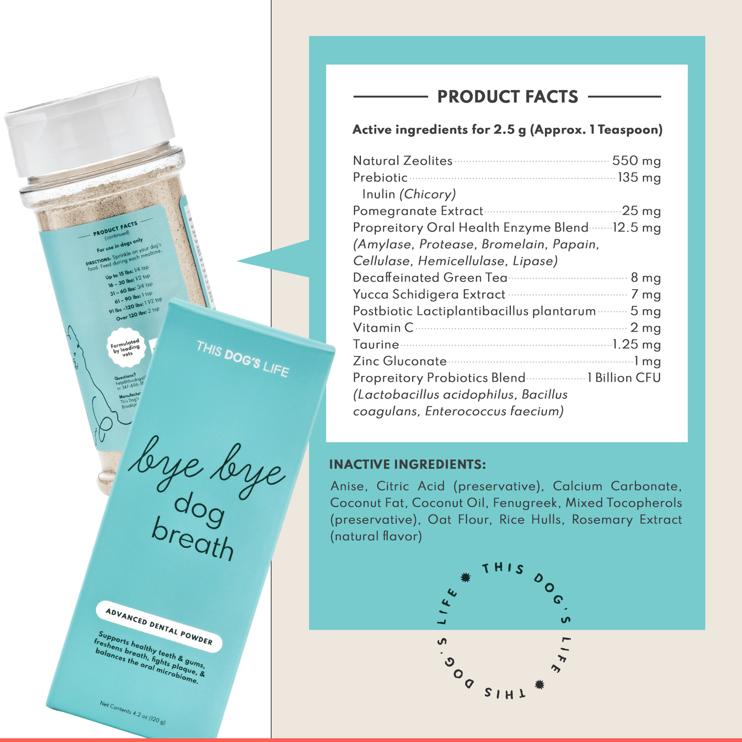 Advanced Bye Bye Dog Breath® Dental Powder