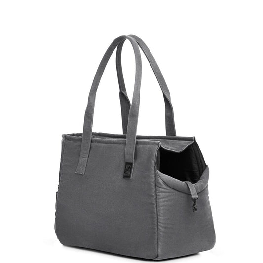 The Weekend Dog Carrier Tote in Warm Gray Canvas