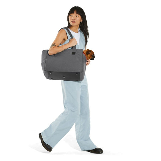 The Weekend Dog Carrier Tote in Warm Gray Canvas