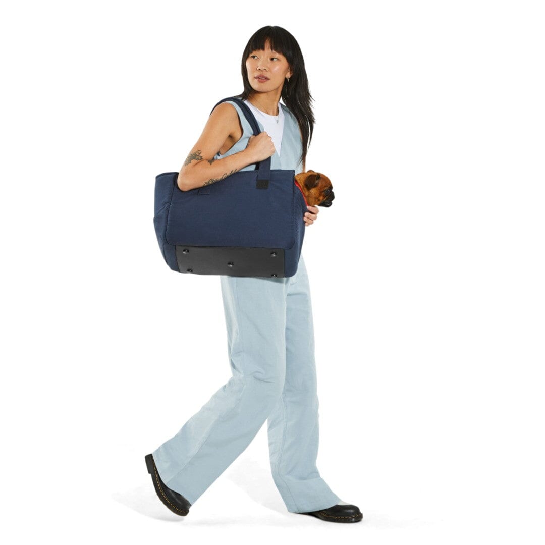 The Weekend Dog Carrier Tote in Navy Blue Canvas
