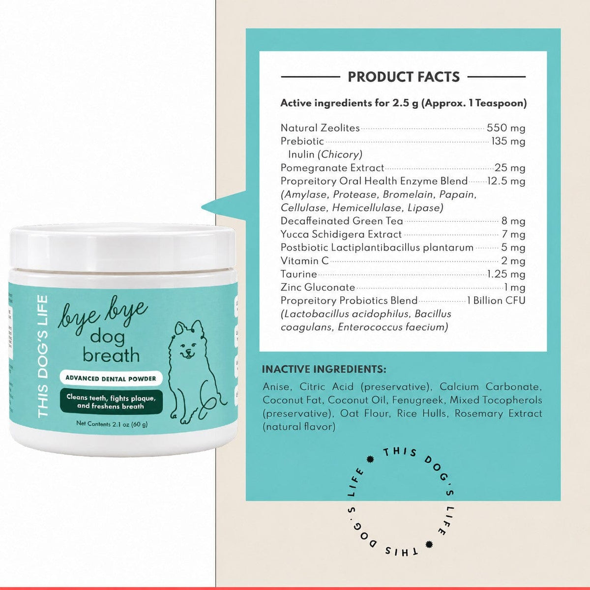 Advanced Bye Bye Dog Breath® Dental Powder (60 g / 2.1 oz)