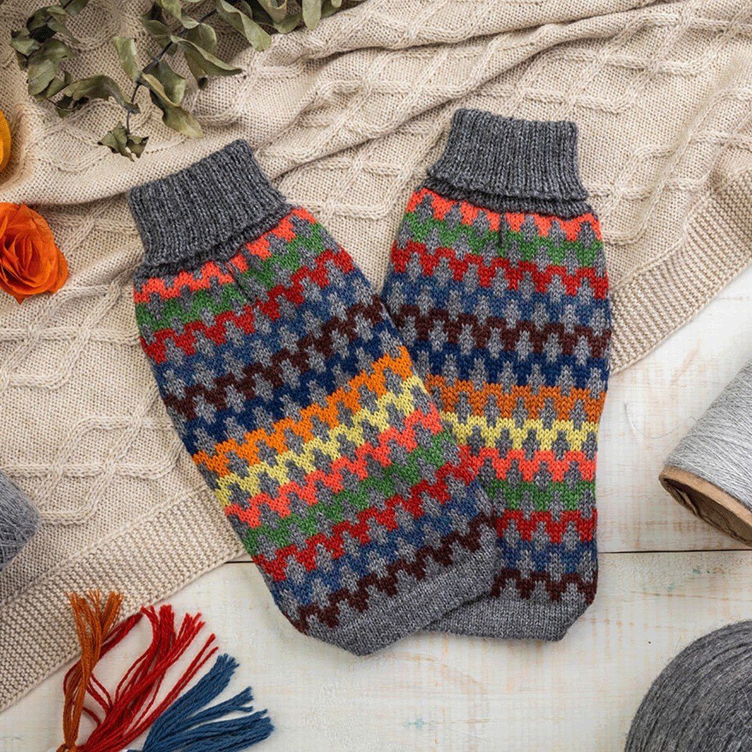 Multicolored Crossroads Alpaca Wool Dog Sweater