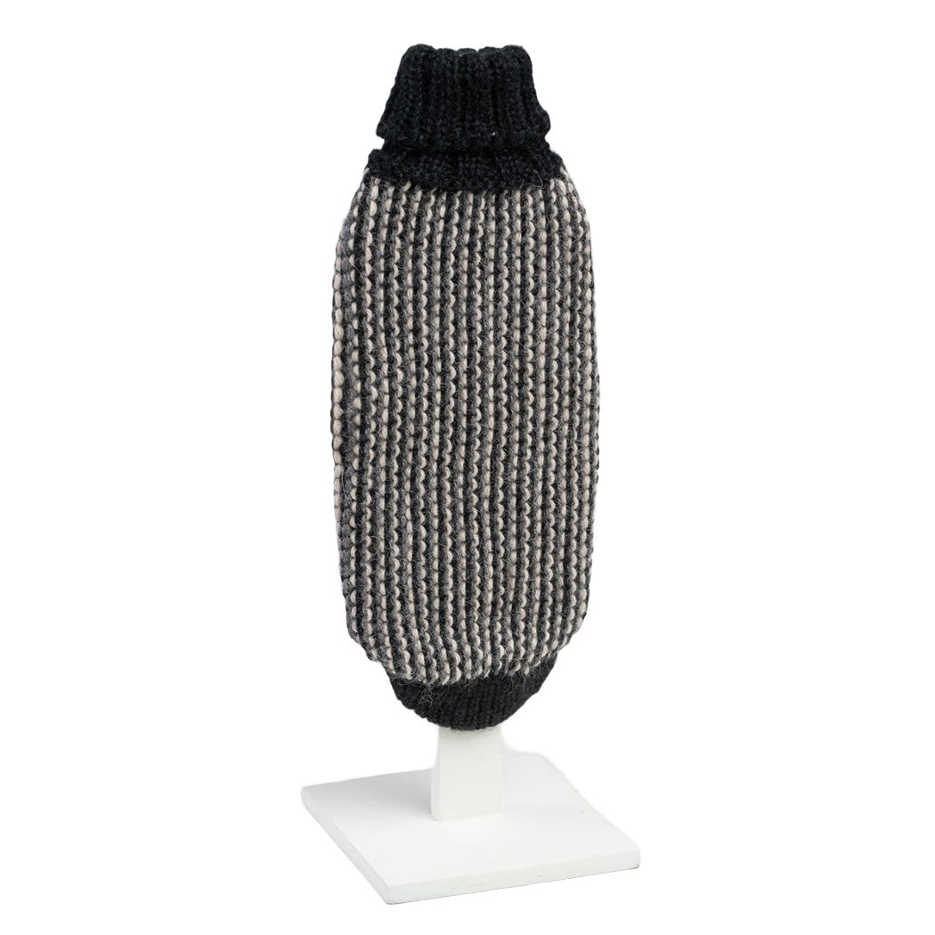 Popcorn Alpaca Wool Dog Sweater in Classic Black