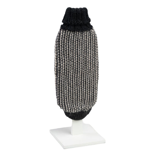 Popcorn Alpaca Wool Dog Sweater in Classic Black