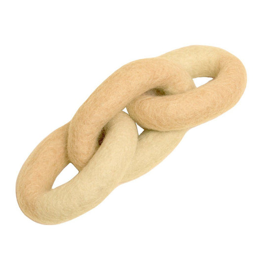 Natural Felt Link Dog Toy in Buttercream