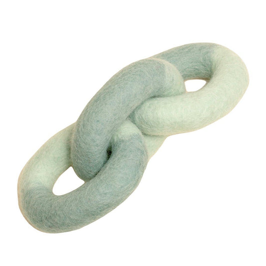 Natural Felt Link Dog Toy in Seafoam Green