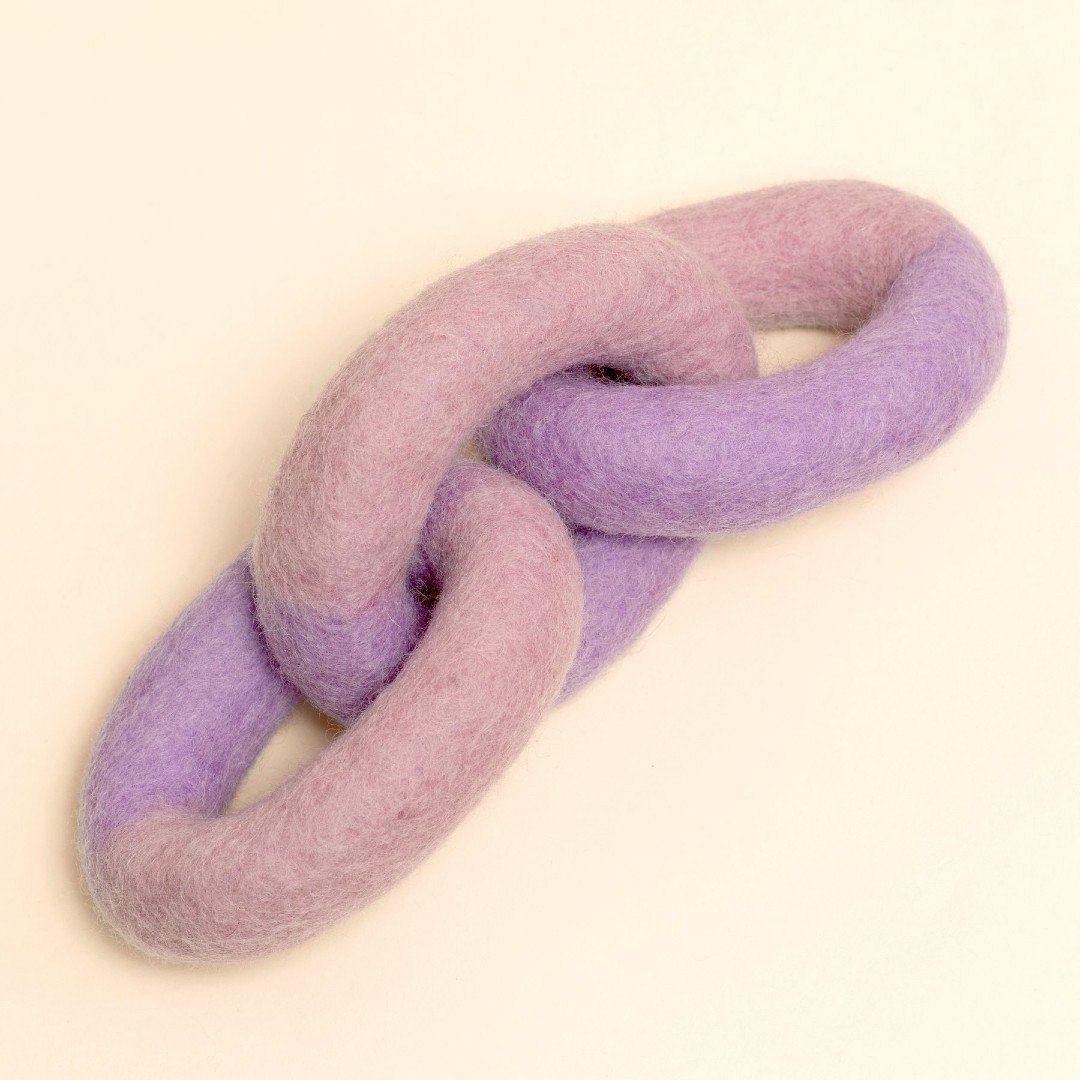 Natural Felt Link Dog Toy in Seafoam Green