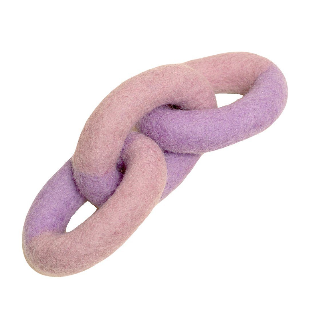 Natural Felt Link Dog Toy in Lilac Purple