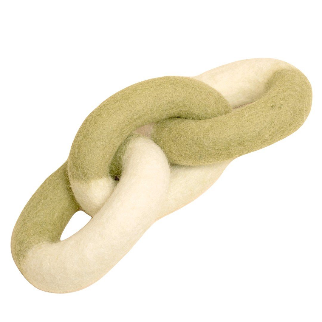 Natural Felt Link Dog Toy Key Lime Green