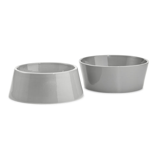 Doppio Dog Bowl Set in Concrete