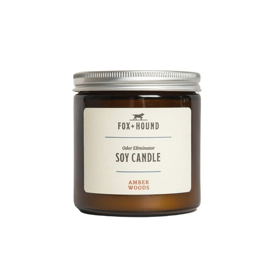 Dog Odor Eliminator Soy Candle in Amber Woods