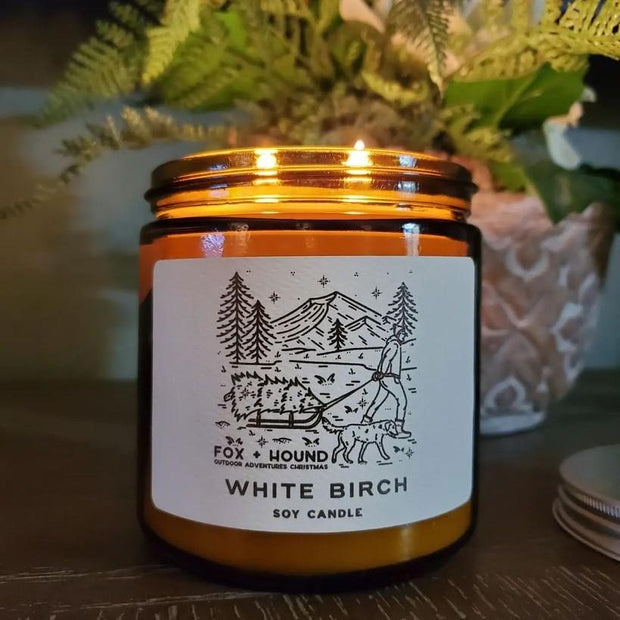Dog Odor Eliminator Soy Candle in White Birch Christmas