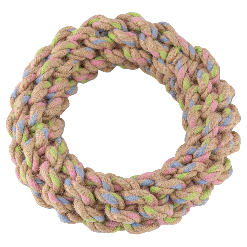 Natural Hemp Braided Circle Dog Toy