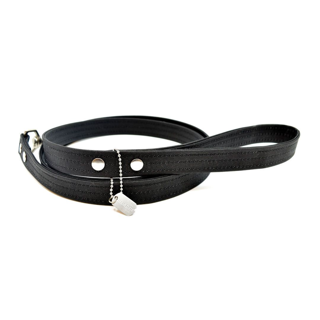 Vegan Eco Friendly Canvas Leash Ebony