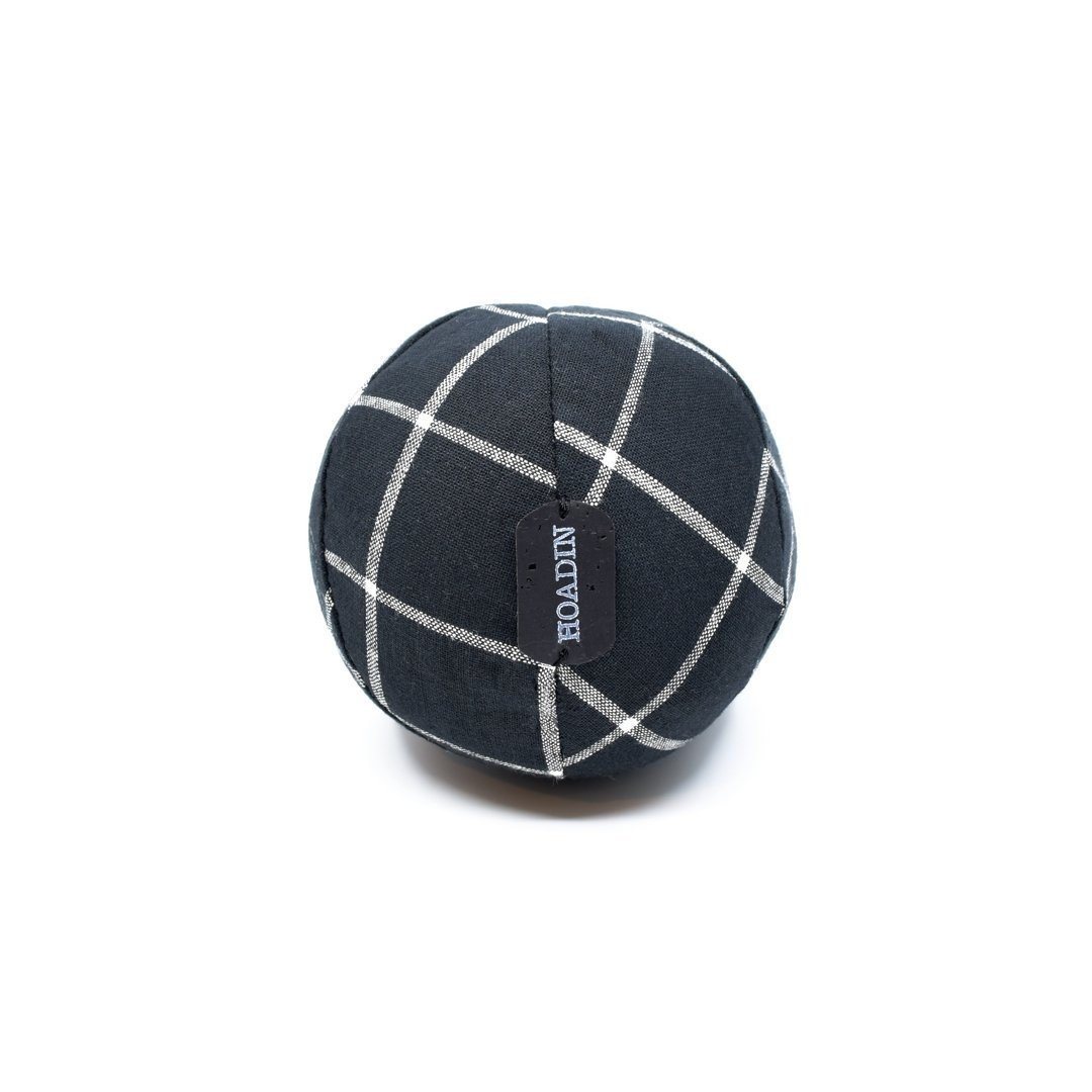 Eco-Friendly Toy Ball in Beige Flax Plaid