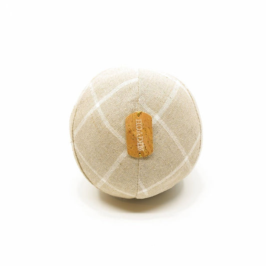 Eco-Friendly Toy Ball in Beige Flax Plaid