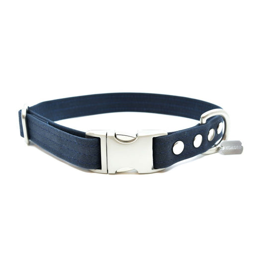 Vegan Eco-Friendly Canvas Collar in Navy Blue - This Dog's Life