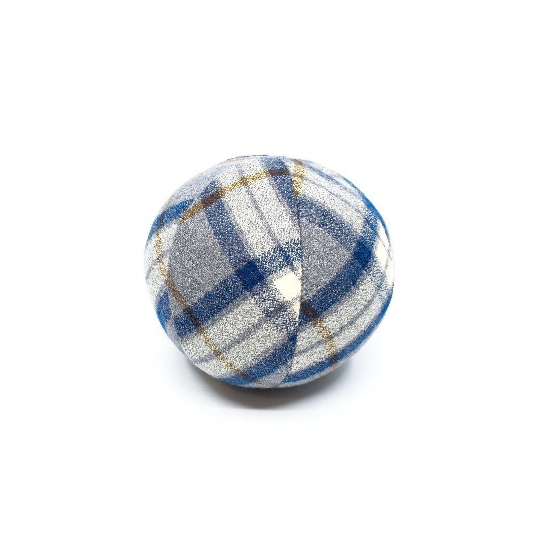 Eco-Friendly Toy Ball in Navy and Gray Flannel Plaid