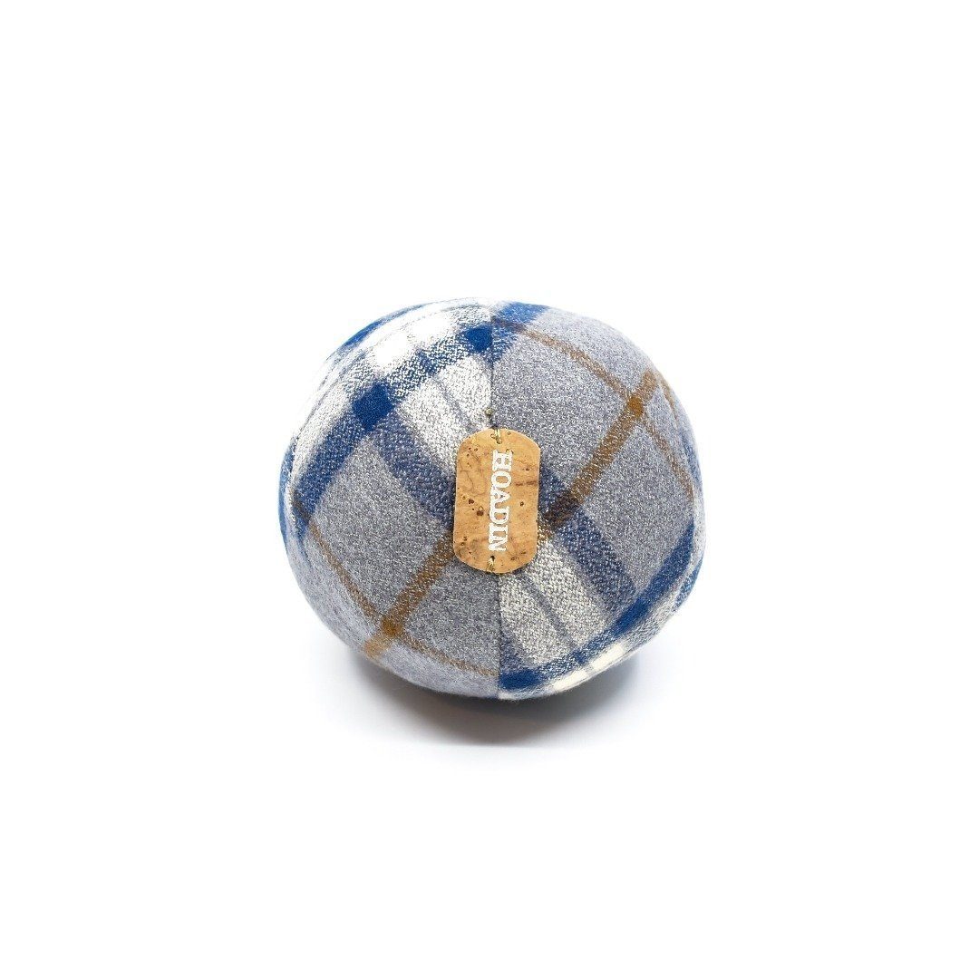 Eco-Friendly Toy Ball in Navy and Gray Flannel Plaid