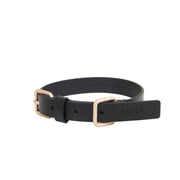 Handmade Premium Leather Collar in Classic Black and Gold