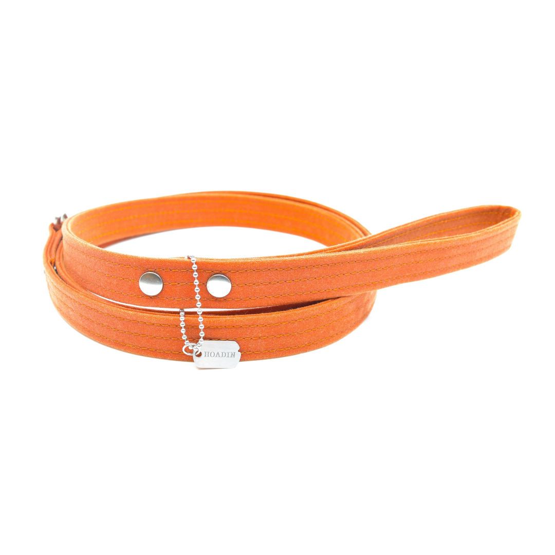 Vegan Eco Friendly Canvas Leash Tangerine