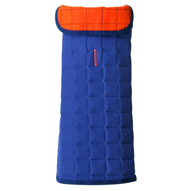 Reversible Waterproof Quilted Dog Jacket in Royal Blue and Bright Orange
