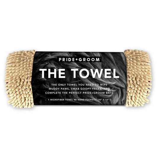 Dog Bath Towel with Hand Pockets in Microfiber Chenille