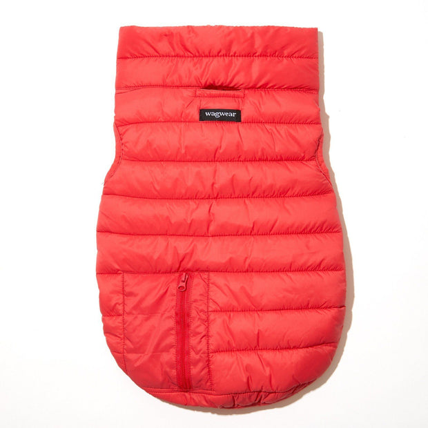 Reversible Water-Resistant Puffer Jacket Vest in Golden Yellow and Hunter Green
