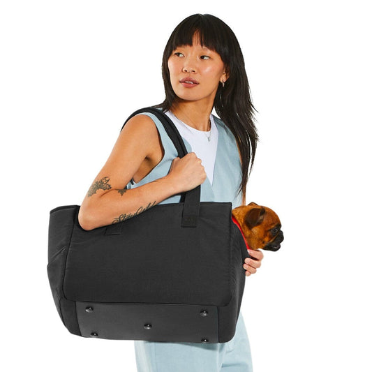 The Everyday Dog Carrier Bag in Black Canvas