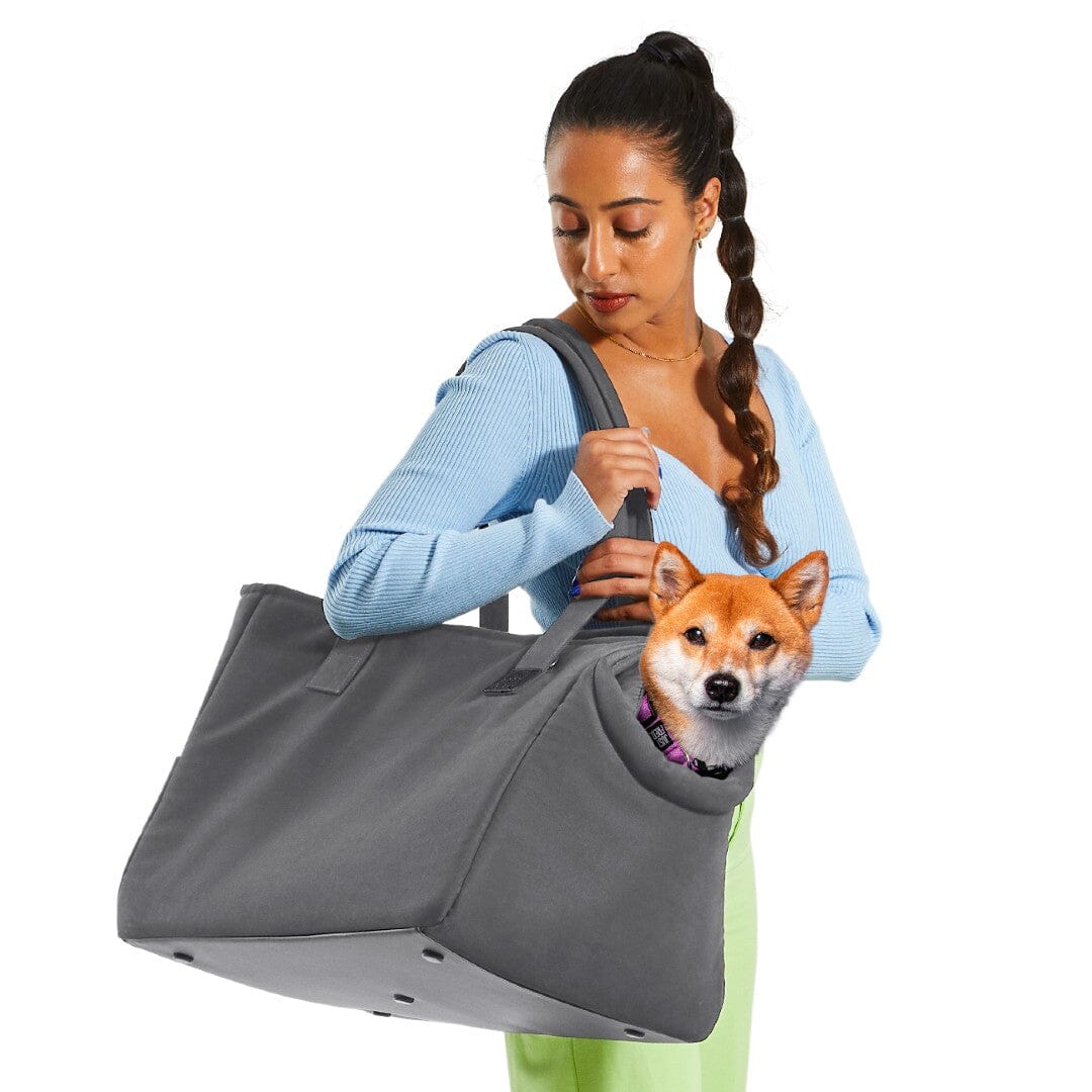 The Everyday Dog Carrier Bag in Warm Gray Canvas