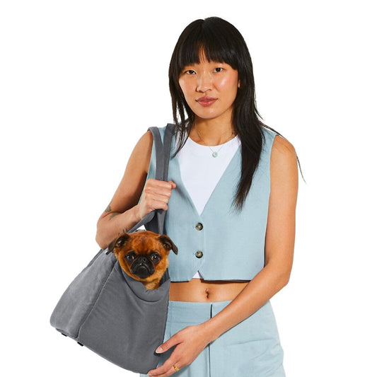 The Everyday Dog Carrier Bag in Warm Gray Canvas