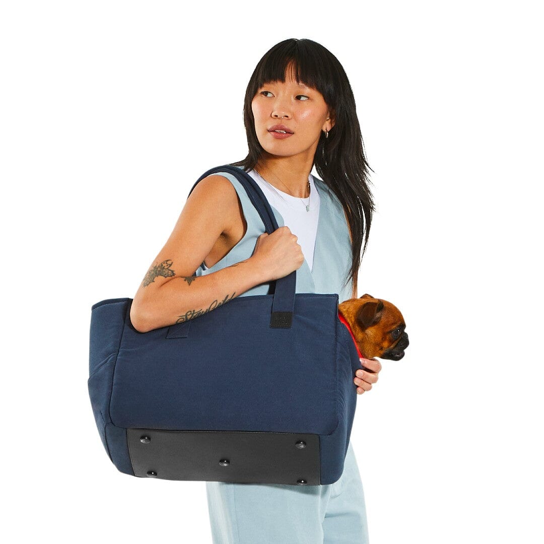 The Everyday Dog Carrier Bag in Navy Blue Canvas