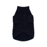 Cashmere Dog Sweater in Navy Blue