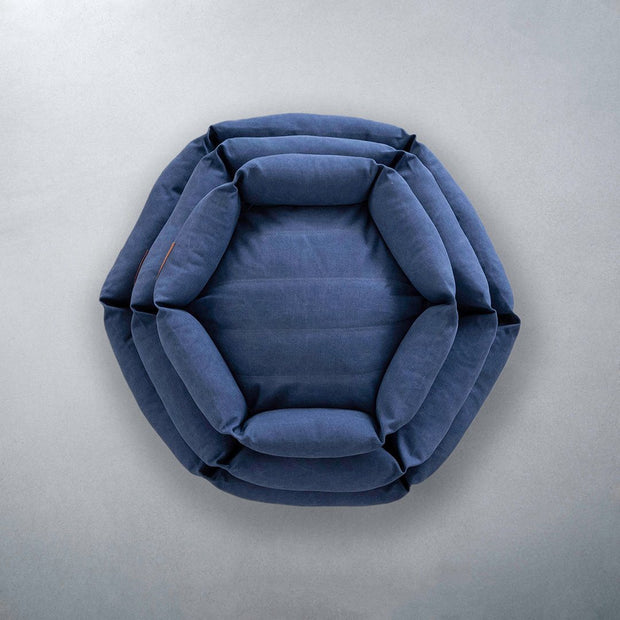 Hexagon Dog Bed in Blue Ocean - This Dog's Life