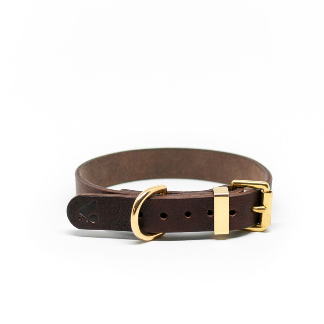 The Essential Classic Leather Collar in Navy Blue - This Dog's Life
