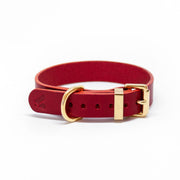 The Essential Classic Leather Collar in Ruby Red - This Dog's Life