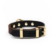 Two-Tone Leather Collar in Nude and Jade - This Dog's Life