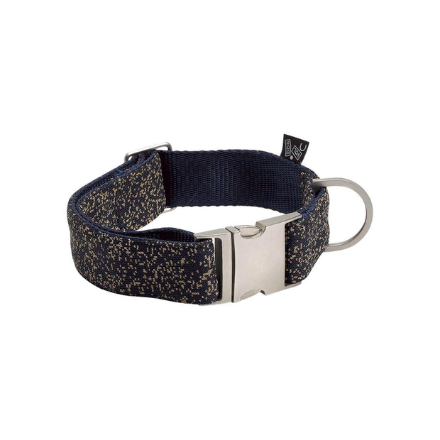 Adjustable Dog Collar in Indigo Blue Dotted Pattern - This Dog's Life