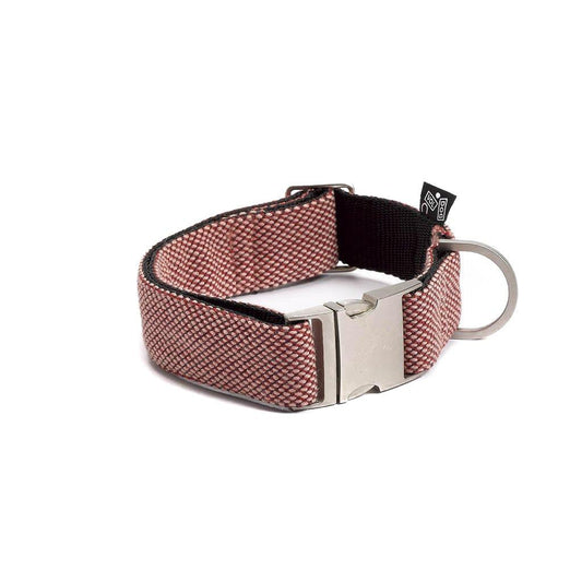 Adjustable Dog Collar in Scarlet Red Weave - This Dog's Life