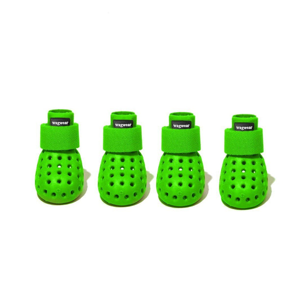 WagWellies Summer Paw Protector Dog Booties in Lime Green