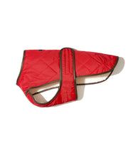 Quilted Water-Resistant Vest with Berber Fleece in Cherry Red